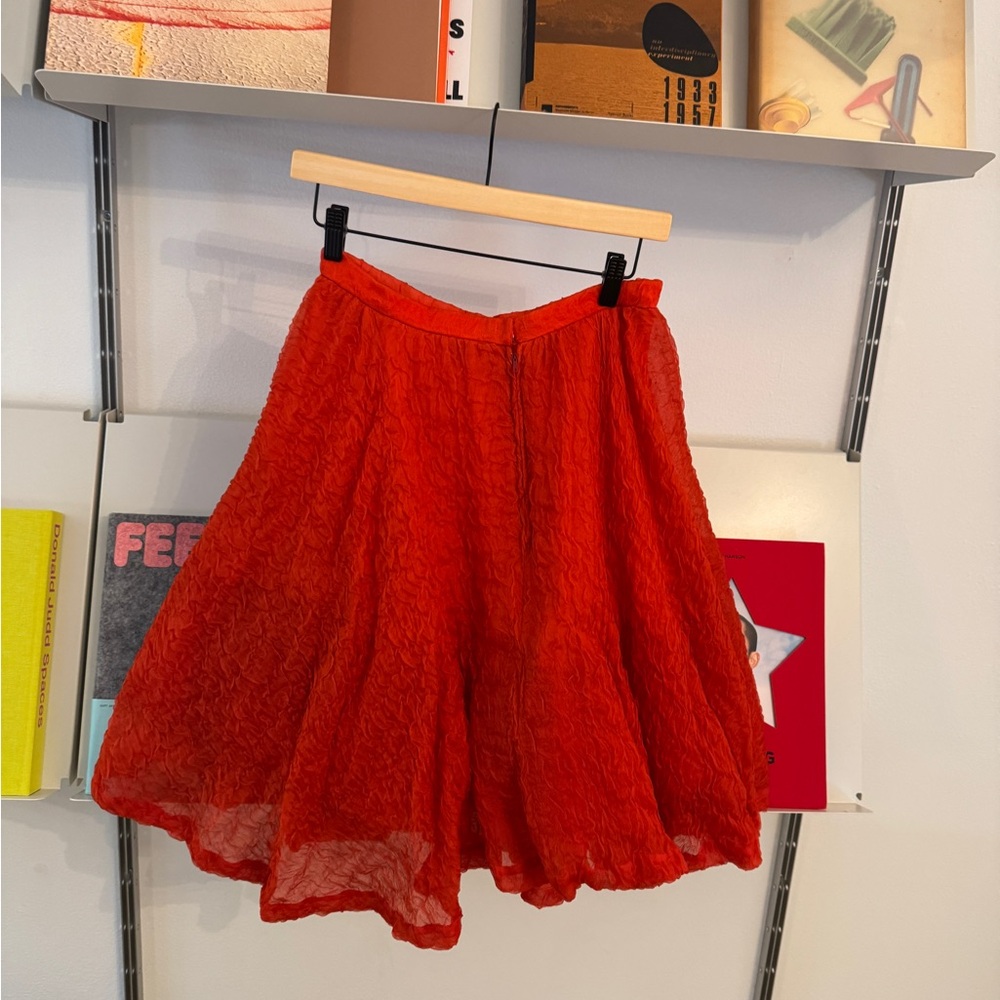 Vintage Chiffon Flouncy Skirt, Crimson Red, size S